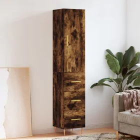 Aparador de madera contrachapada roble ahumado 34,5x34x180 cm de , Aparadores - Ref: Foro24-3198846, Precio: 110,81 €, Descue...