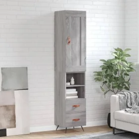 Aparador alto madera contrachapada gris Sonoma 34,5x34x180 cm de , Aparadores - Ref: Foro24-3200239, Precio: 106,43 €, Descue...