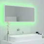 Espejo de baño LED acrílico blanco 100x8,5x37 cm de vidaXL, Tocadores de baño - Ref: Foro24-804940, Precio: 62,28 €, Descuent...