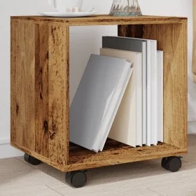 Armario con ruedas madera ingeniería envejecida 37x33x42,5 cm de , Mesas auxiliares - Ref: Foro24-853135, Precio: 30,75 €, De...