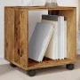 Armario con ruedas madera ingeniería envejecida 37x33x42,5 cm de , Mesas auxiliares - Ref: Foro24-853135, Precio: 30,75 €, De...
