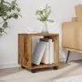 Armario con ruedas madera ingeniería envejecida 37x33x42,5 cm de , Mesas auxiliares - Ref: Foro24-853135, Precio: 30,75 €, De...