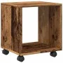 Armario con ruedas madera ingeniería envejecida 37x33x42,5 cm de , Mesas auxiliares - Ref: Foro24-853135, Precio: 30,75 €, De...