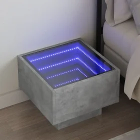 Mesita de noche con Infinity LED gris hormigón 40x40x30 cm de , Mesitas de noche - Ref: Foro24-3284066, Precio: 82,05 €, Desc...