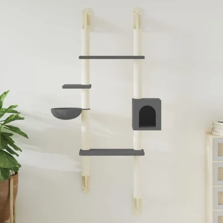 Árbol rascador para gatos de pared gris oscuro 180 cm de , Mobiliario para gatos - Ref: Foro24-172403, Precio: 73,02 €, Descu...
