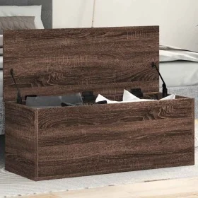 Caja de almacenaje madera ingeniería marrón roble 90x35x35 cm de , Baúles de almacenamiento - Ref: Foro24-840687, Precio: 77,...