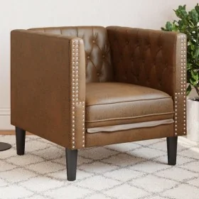 Sillón de piel de ante sintético marrón de , Sofás - Ref: Foro24-372658, Precio: 178,70 €, Descuento: %
