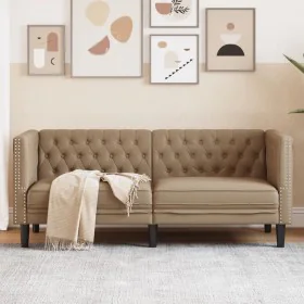 Sofá Chesterfield de 2 plazas cuero artificial marrón capuchino de , Sofás - Ref: Foro24-372664, Precio: 286,62 €, Descuento: %