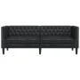 3-seater Chesterfield sofa artificial leather black by , Sofas - Ref: Foro24-372666, Price: 299,26 €, Discount: %