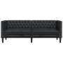 Sofá Chesterfield de 3 plazas cuero artificial negro de , Sofás - Ref: Foro24-372666, Precio: 299,26 €, Descuento: %