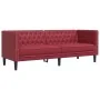 Sofá Chesterfield de 3 plazas cuero artificial rojo tinto de , Sofás - Ref: Foro24-372670, Precio: 262,64 €, Descuento: %