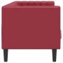 Sofá Chesterfield de 3 plazas cuero artificial rojo tinto de , Sofás - Ref: Foro24-372670, Precio: 262,64 €, Descuento: %