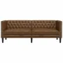 Sofá Chesterfield de 2 plazas piel de ante sintético marrón de , Sofás - Ref: Foro24-372672, Precio: 290,39 €, Descuento: %