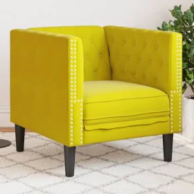 Yellow velvet Chesterfield armchair by , Sofas - Ref: Foro24-372679, Price: 156,92 €, Discount: %