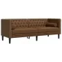 Sofá Chesterfield de 3 plazas piel de ante sintético marrón de , Sofás - Ref: Foro24-372702, Precio: 362,31 €, Descuento: %