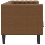 3-seater Chesterfield sofa in synthetic suede leather brown by , Sofas - Ref: Foro24-372702, Price: 362,31 €, Discount: %