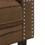 Sofá Chesterfield de 3 plazas piel de ante sintético marrón de , Sofás - Ref: Foro24-372702, Precio: 362,31 €, Descuento: %