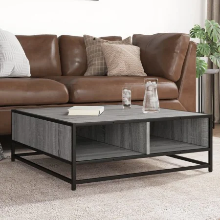 Mesa de centro madera ingeniería metal gris Sonoma 80x80x30 cm by , Coffee table - Ref: Foro24-848772, Price: 64,48 €, Discou...