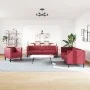 Juego de sofás Chesterfield 3 piezas cuero sintético rojo tinto de , Sofás - Ref: Foro24-3209271, Precio: 693,85 €, Descuento: %