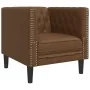 Set de sofás Chesterfield y cojines 3 pzs ante sintético marrón de , Sofás - Ref: Foro24-3209290, Precio: 928,48 €, Descuento: %