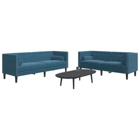 Set de sofás Chesterfield con cojines 2 piezas terciopelo azul de , Sofás - Ref: Foro24-3209299, Precio: 663,56 €, Descuento: %