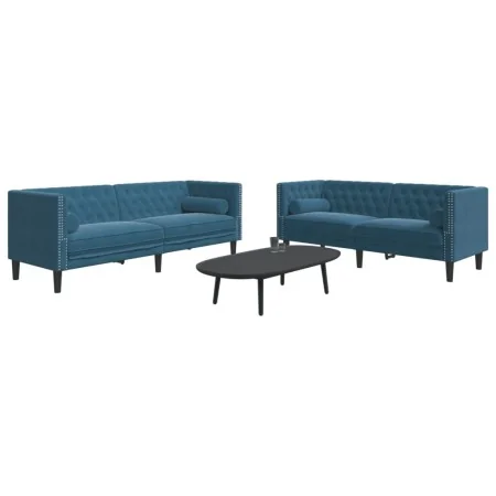 Set de sofás Chesterfield con cojines 2 piezas terciopelo azul de , Sofás - Ref: Foro24-3209299, Precio: 663,56 €, Descuento: %