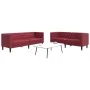 Juego de sofás Chesterfield 2 piezas cuero sintético rojo tinto de , Sofás - Ref: Foro24-3209278, Precio: 555,24 €, Descuento: %