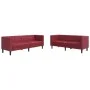Juego de sofás Chesterfield 2 piezas cuero sintético rojo tinto de , Sofás - Ref: Foro24-3209278, Precio: 555,24 €, Descuento: %
