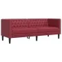 Juego de sofás Chesterfield 2 piezas cuero sintético rojo tinto de , Sofás - Ref: Foro24-3209278, Precio: 555,24 €, Descuento: %