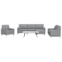 Juego de sofá 4 piezas con reposapiés y cojines tela gris claro de , Sofás - Ref: Foro24-3278311, Precio: 690,24 €, Descuento: %
