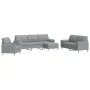 Juego de sofá 4 piezas con reposapiés y cojines tela gris claro de , Sofás - Ref: Foro24-3278311, Precio: 690,24 €, Descuento: %