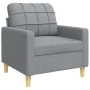 Juego de sofá 4 piezas con reposapiés y cojines tela gris claro de , Sofás - Ref: Foro24-3278311, Precio: 690,24 €, Descuento: %