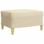 Juego de sofás 3 pzas con reposapiés y cojines tela crema de , Sofás - Ref: Foro24-3278345, Precio: 578,79 €, Descuento: %