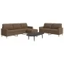 Set Sofas mit Fußstütze 3 Stück brauner Stoff von , Sofas - Ref: Foro24-3278330, Preis: 532,85 €, Rabatt: %