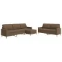 Set Sofas mit Fußstütze 3 Stück brauner Stoff von , Sofas - Ref: Foro24-3278330, Preis: 532,85 €, Rabatt: %