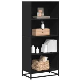 Estantería de madera de ingeniería negra 60x35x139 cm de , Librerías y estanterías - Ref: Foro24-3300840, Precio: 103,77 €, D...