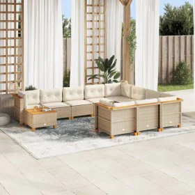 Set de sofás de jardín 11pzas con cojines ratán sintético beige de , Conjuntos de jardín - Ref: Foro24-3262057, Precio: 866,3...