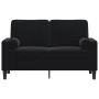 Sofá de 2 plazas con cojines terciopelo negro 120 cm by , Sofas - Ref: Foro24-3278214, Price: 246,60 €, Discount: %