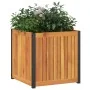Jardinera de madera maciza de acacia y acero 45x45x44 cm de , Maceteros y jardineras - Ref: Foro24-367610, Precio: 79,38 €, D...
