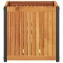 Jardinera de madera maciza de acacia y acero 45x45x44 cm de , Maceteros y jardineras - Ref: Foro24-367610, Precio: 79,38 €, D...