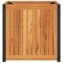 Jardinera de madera maciza de acacia y acero 45x45x44 cm de , Maceteros y jardineras - Ref: Foro24-367610, Precio: 79,38 €, D...