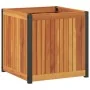 Jardinera de madera maciza de acacia y acero 45x45x44 cm de , Maceteros y jardineras - Ref: Foro24-367610, Precio: 79,38 €, D...