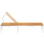 Tumbona de madera maciza de acacia y acero inoxidable by , Loungers - Ref: Foro24-46493, Price: 208,65 €, Discount: %