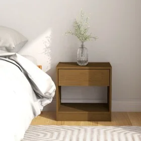 Mesita de noche madera maciza de pino marrón miel 40x31x40 cm by , Nightstands - Ref: Foro24-808069, Price: 39,25 €, Discount: %