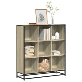 Estantería madera y metal roble Sonoma 97,5x33x107,5 cm de , Librerías y estanterías - Ref: Foro24-3300861, Precio: 113,45 €,...