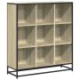 Estantería madera y metal roble Sonoma 97,5x33x107,5 cm de , Librerías y estanterías - Ref: Foro24-3300861, Precio: 113,45 €,...
