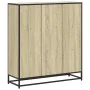 Estantería madera y metal roble Sonoma 97,5x33x107,5 cm de , Librerías y estanterías - Ref: Foro24-3300861, Precio: 113,45 €,...