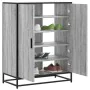 Zapatero madera de ingeniería y metal gris Sonoma 75x38x97,5 cm de , Zapateros y organizadores de calzado - Ref: Foro24-33008...