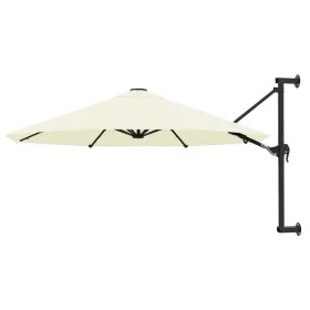 Sombrilla de pared con barra de metal arena 300 cm de , Sombrillas - Ref: Foro24-44863, Precio: 101,04 €, Descuento: %