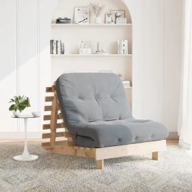 Futón sofá cama con colchón madera maciza de pino 90x206x11 cm de , Futones - Ref: Foro24-846761, Precio: 203,93 €, Descuento: %